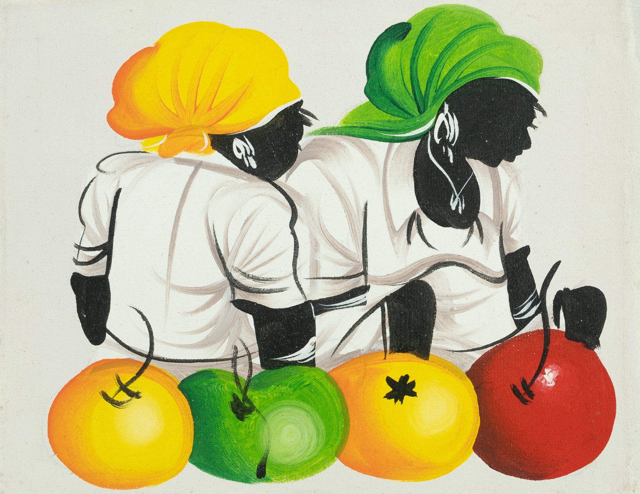 Haitian Painting Citrus Silhouettes