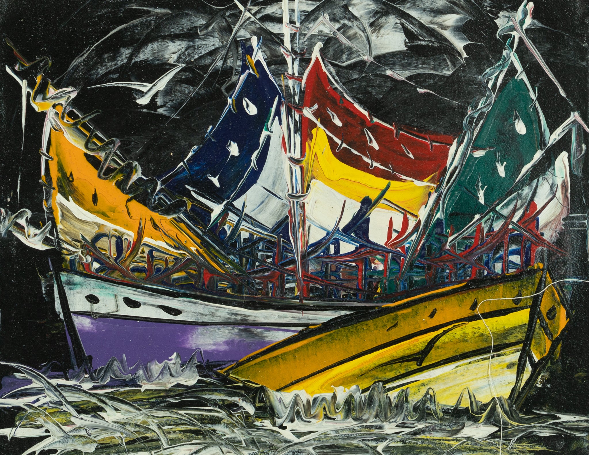 Haitian Painting Nautical Vibrance