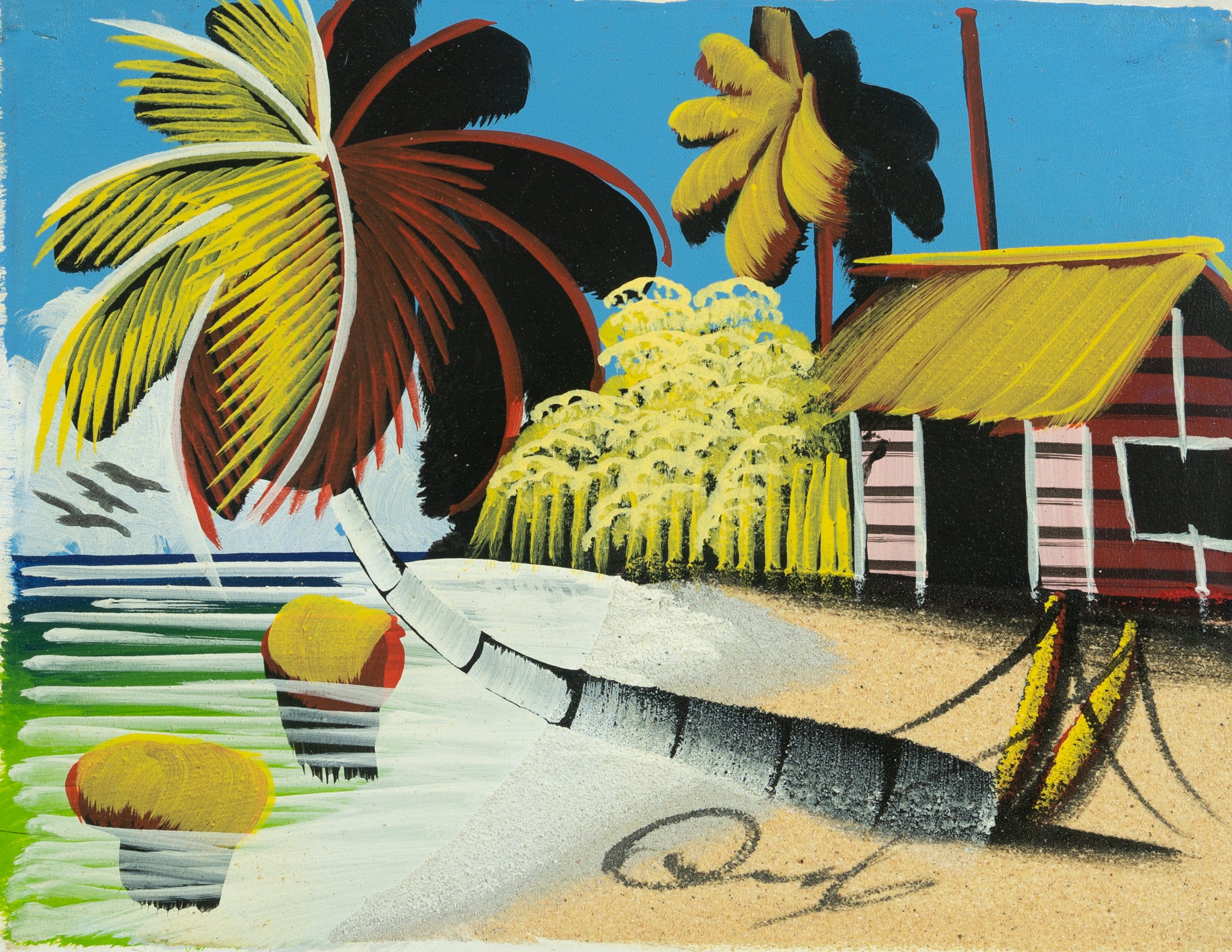 Haitian Painting Tropical Serenity