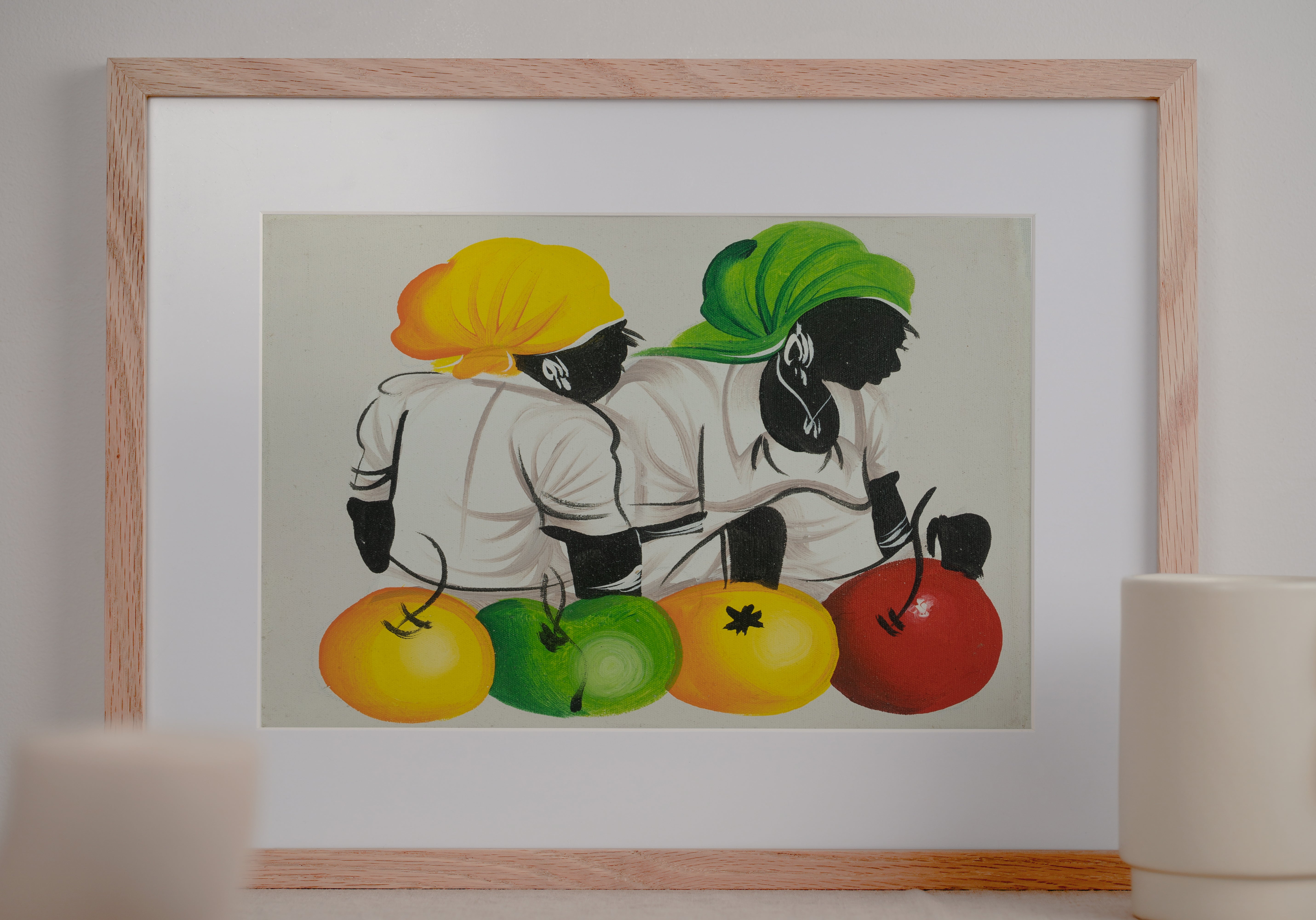 Haitian Painting Citrus Silhouettes