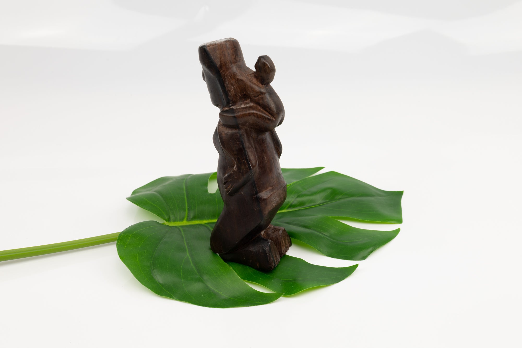 Hand Carved Cocobolo Wood Sloth Piggyback Sculpture