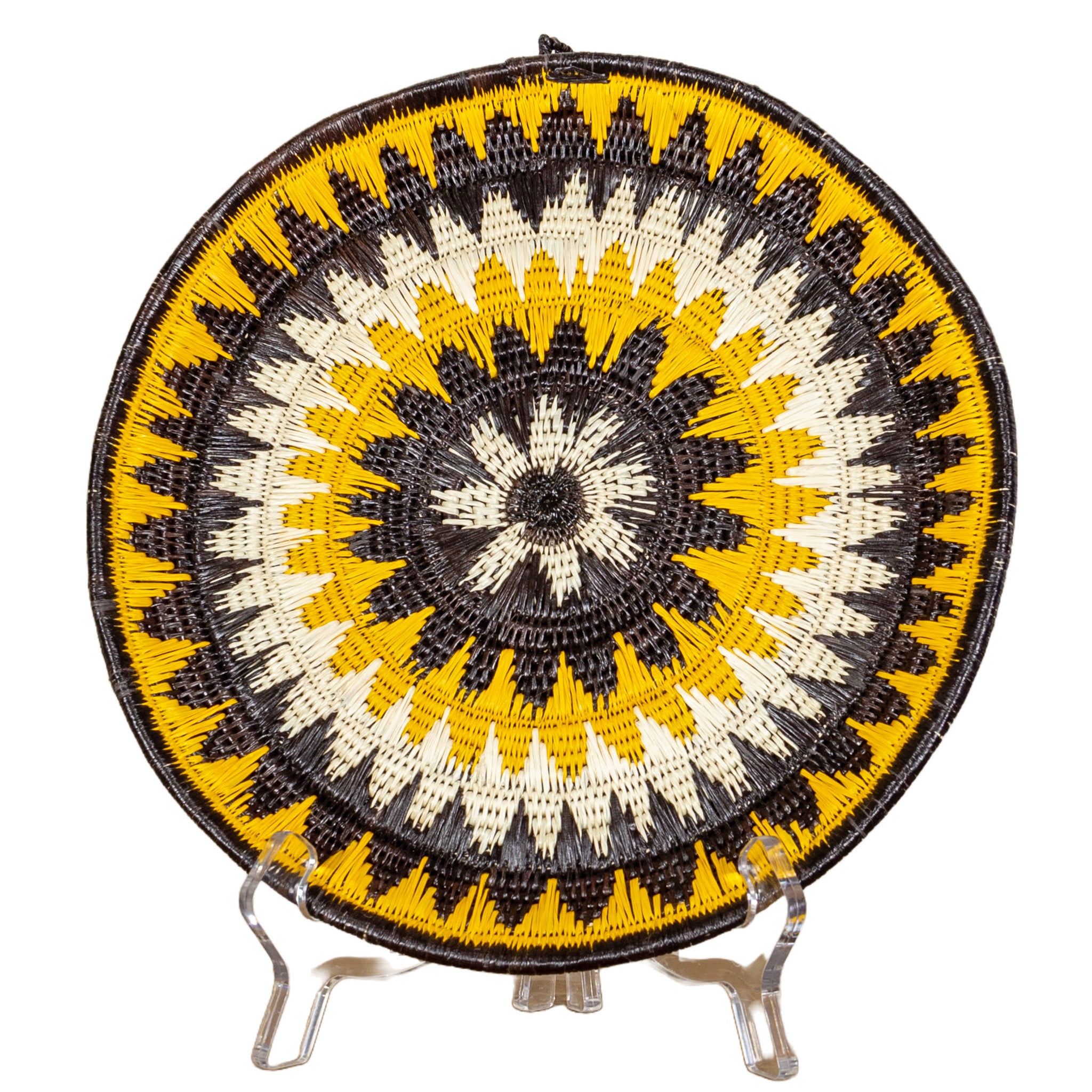 Black Yellow And White Squash Blossom Basket Plate
