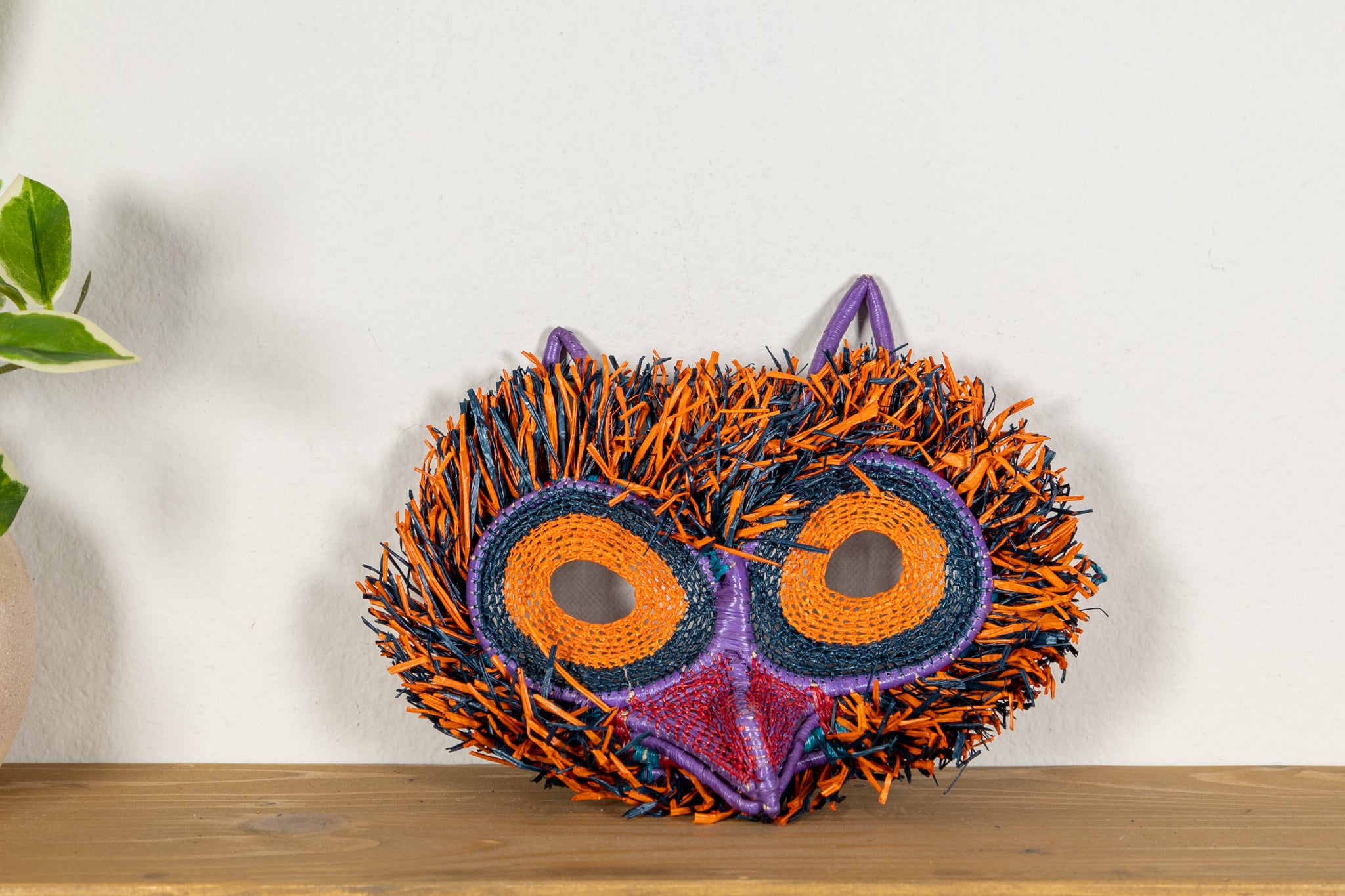 Orange Fiesta Owl Mask