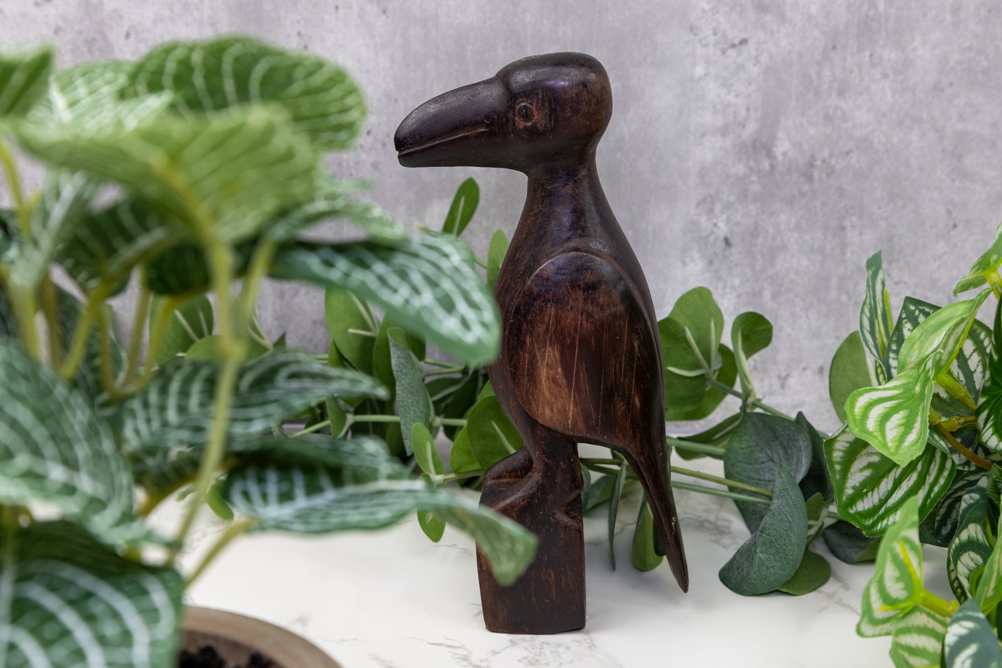 Vintage Jungle Bird Wood Carving