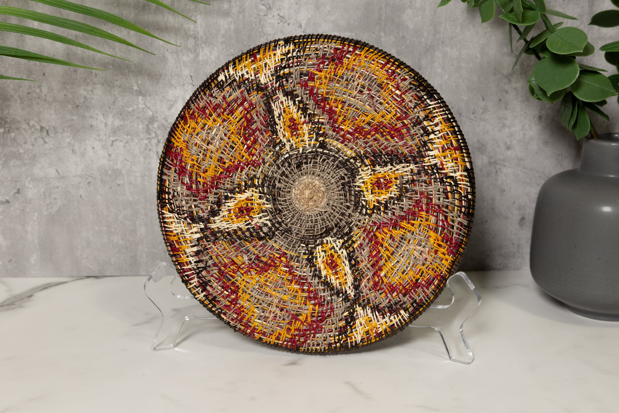 Goldenrod Floral Flower Basket Plate