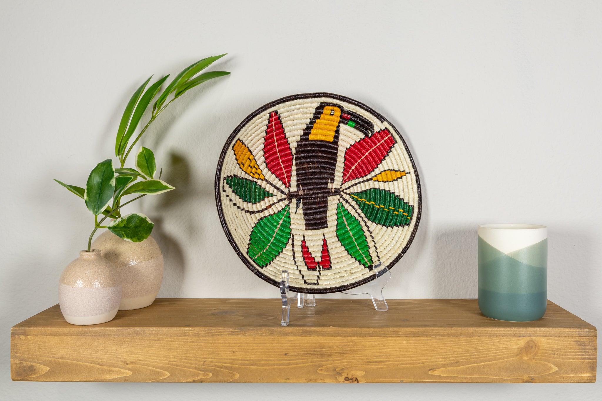 Toucan Parrot on Branch Basket Plate
