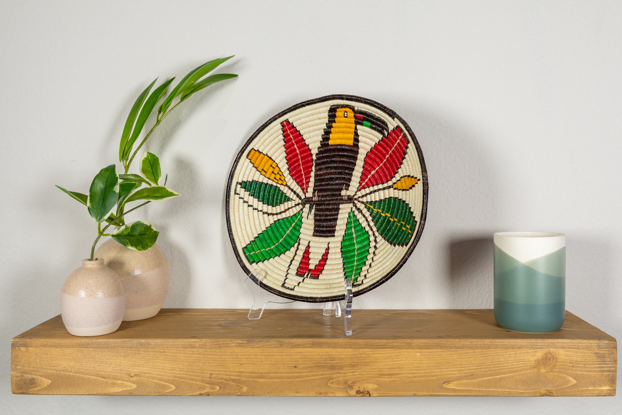 Toucan Parrot on Branch Basket Plate