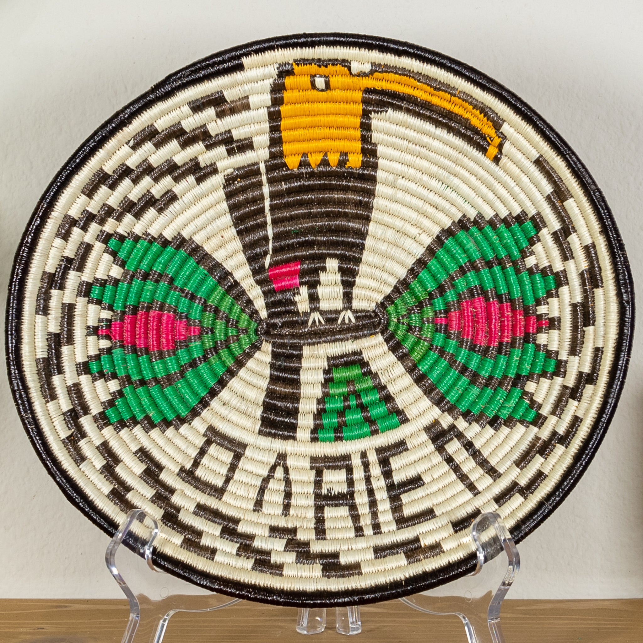 Black Gold And Green Toucan Basket Plate