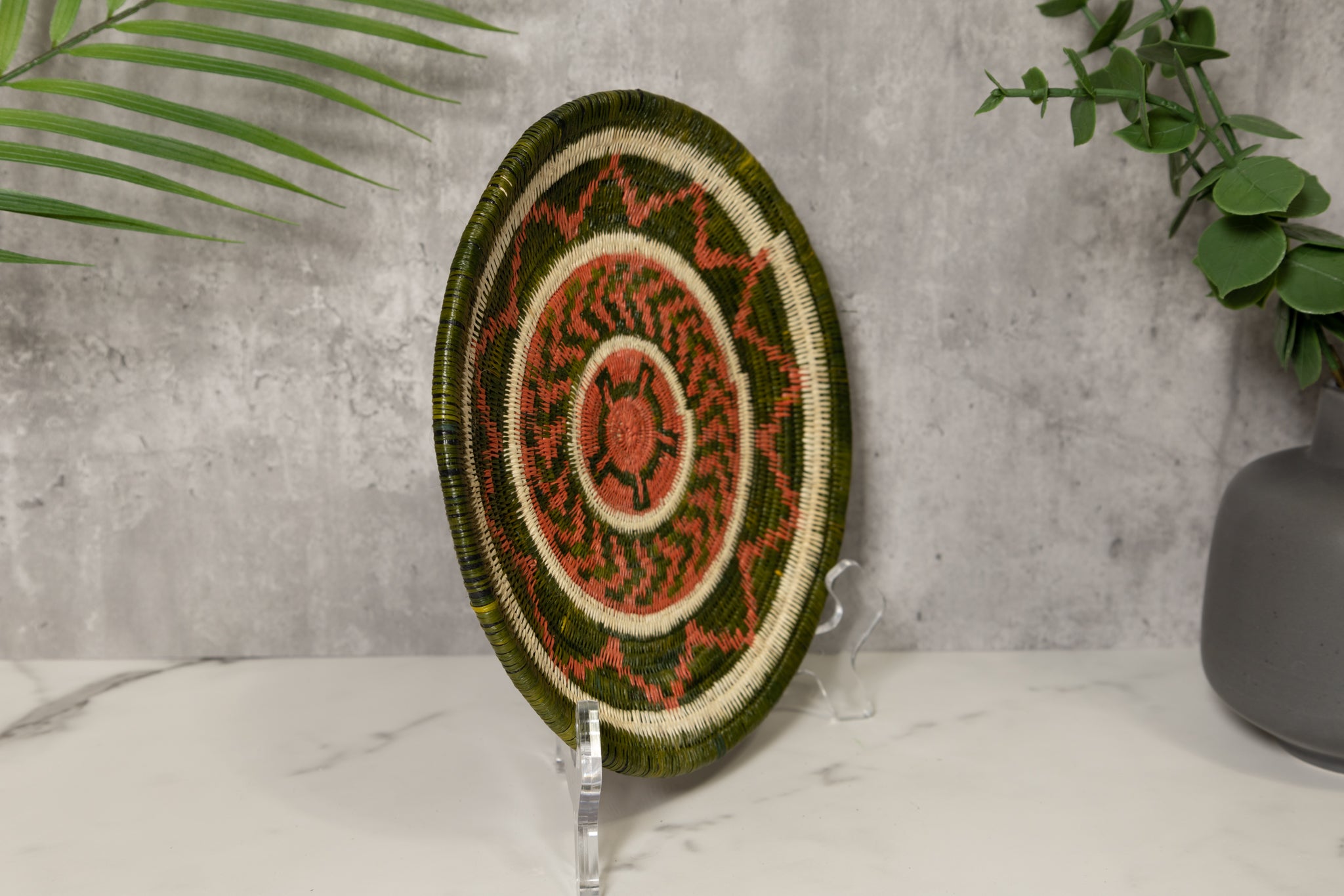 Bronze and Green Turtle Basket Plate