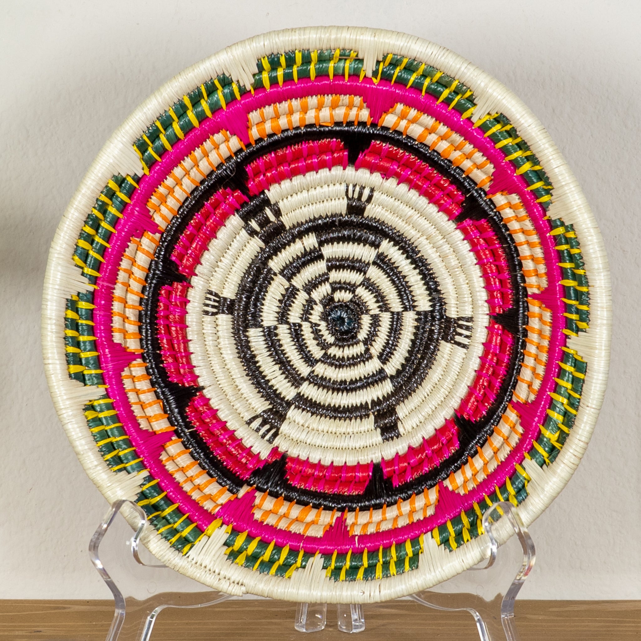 Pink Black And Yellow Turtle Basket Plate