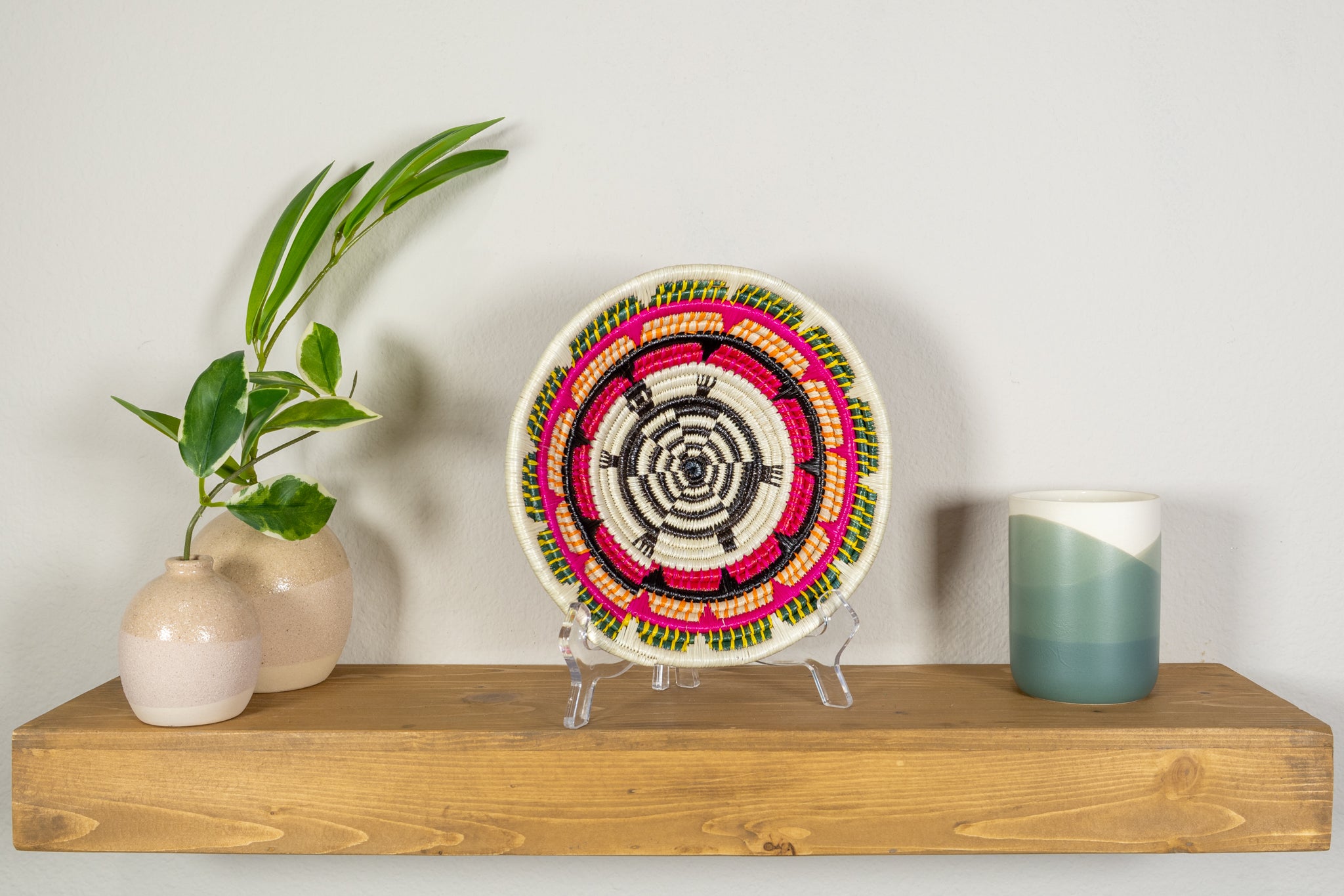 Pink Black And Yellow Turtle Basket Plate