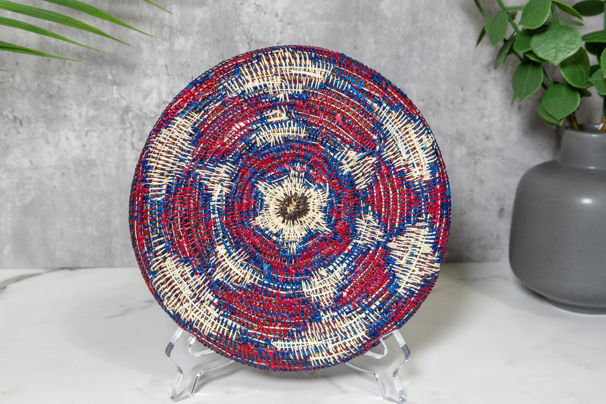 Red White And Blue Patriotic Basket Plate