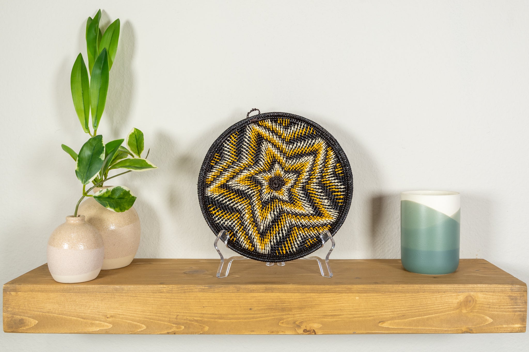 Galaxy Gold Black And White Bursting Star Basket Plate