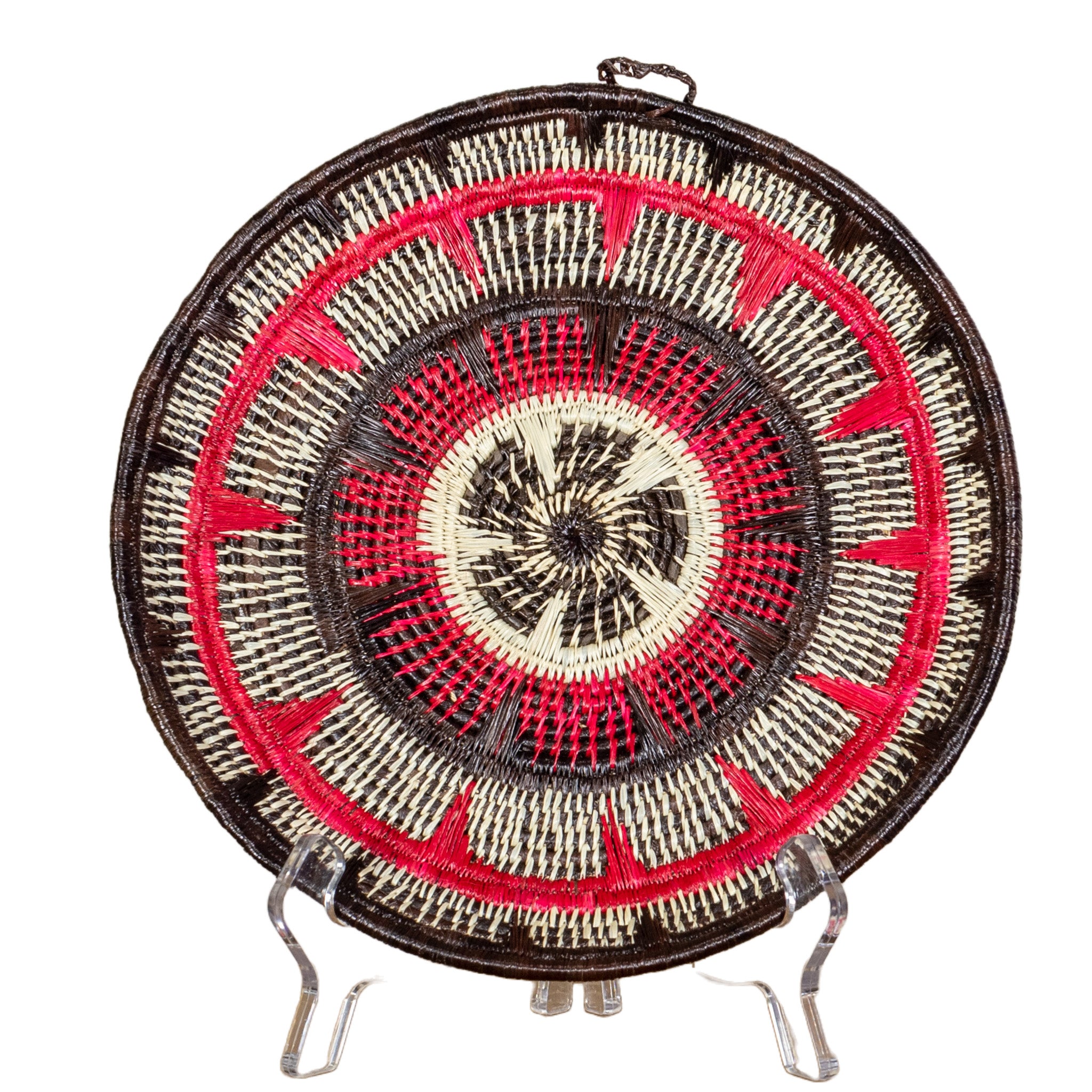 Black Red And White Solar Sunrise Basket Plate