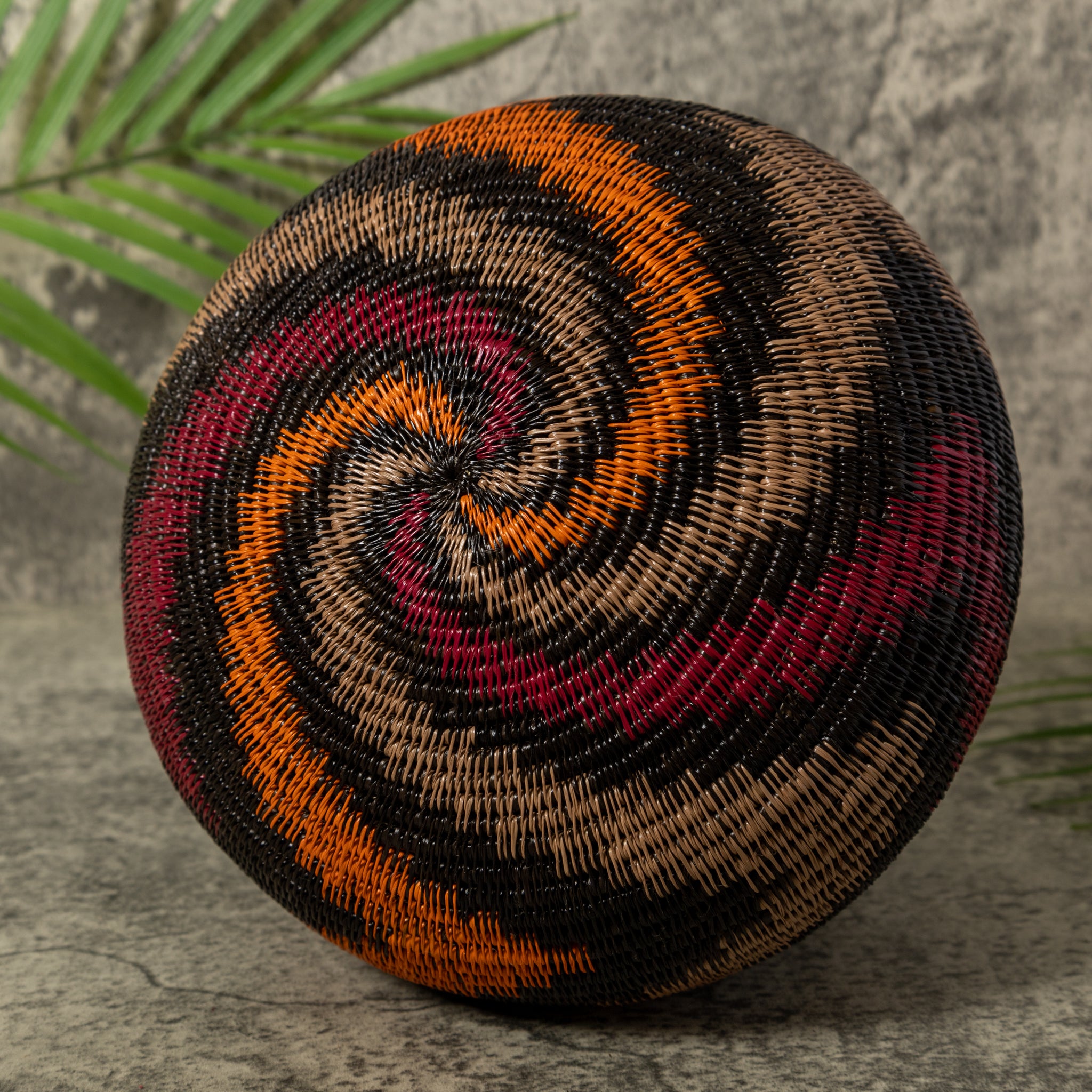 Orange Black And Red Swirl Rainforest Basket