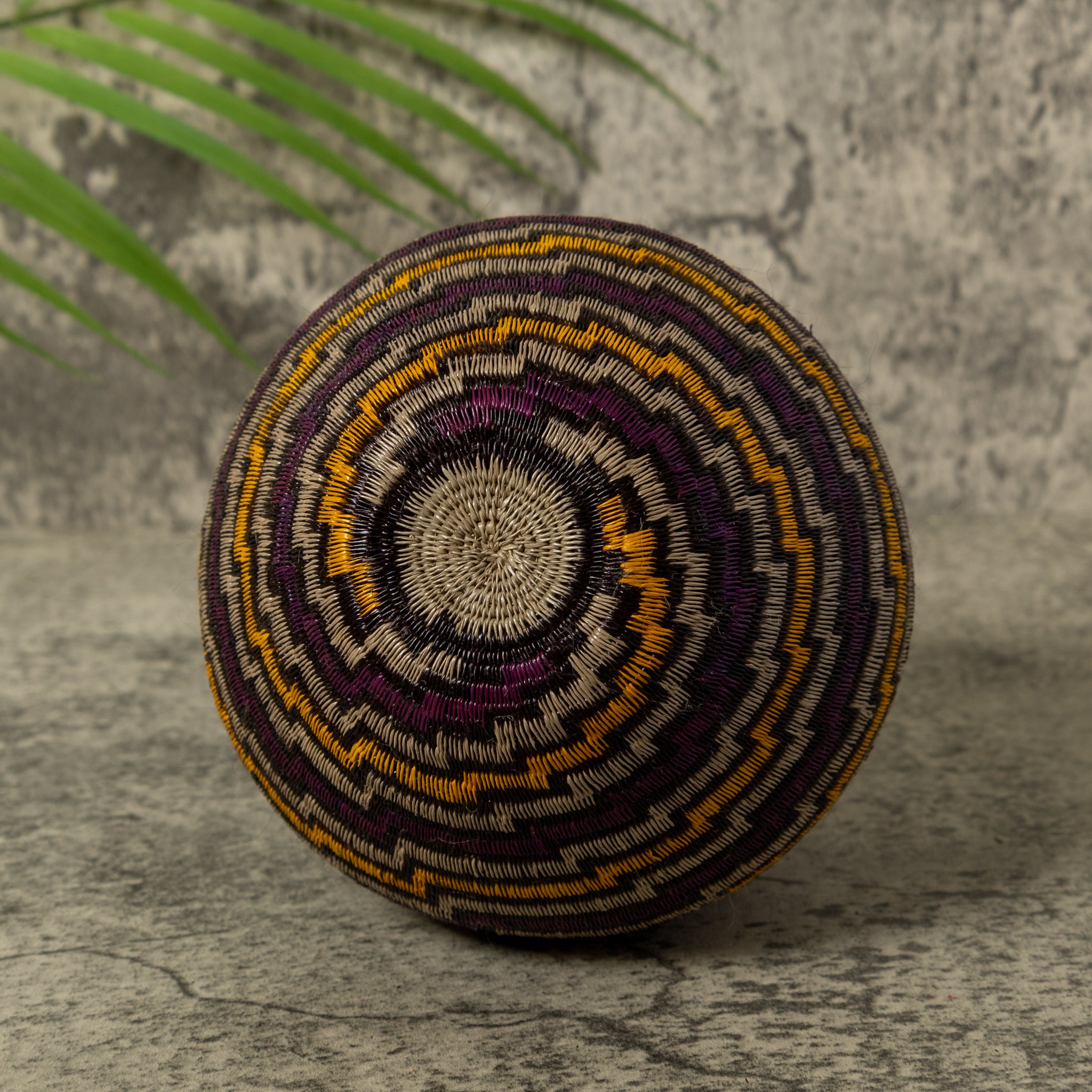Purple Gold And Gray Step Spiral Rainforest Basket