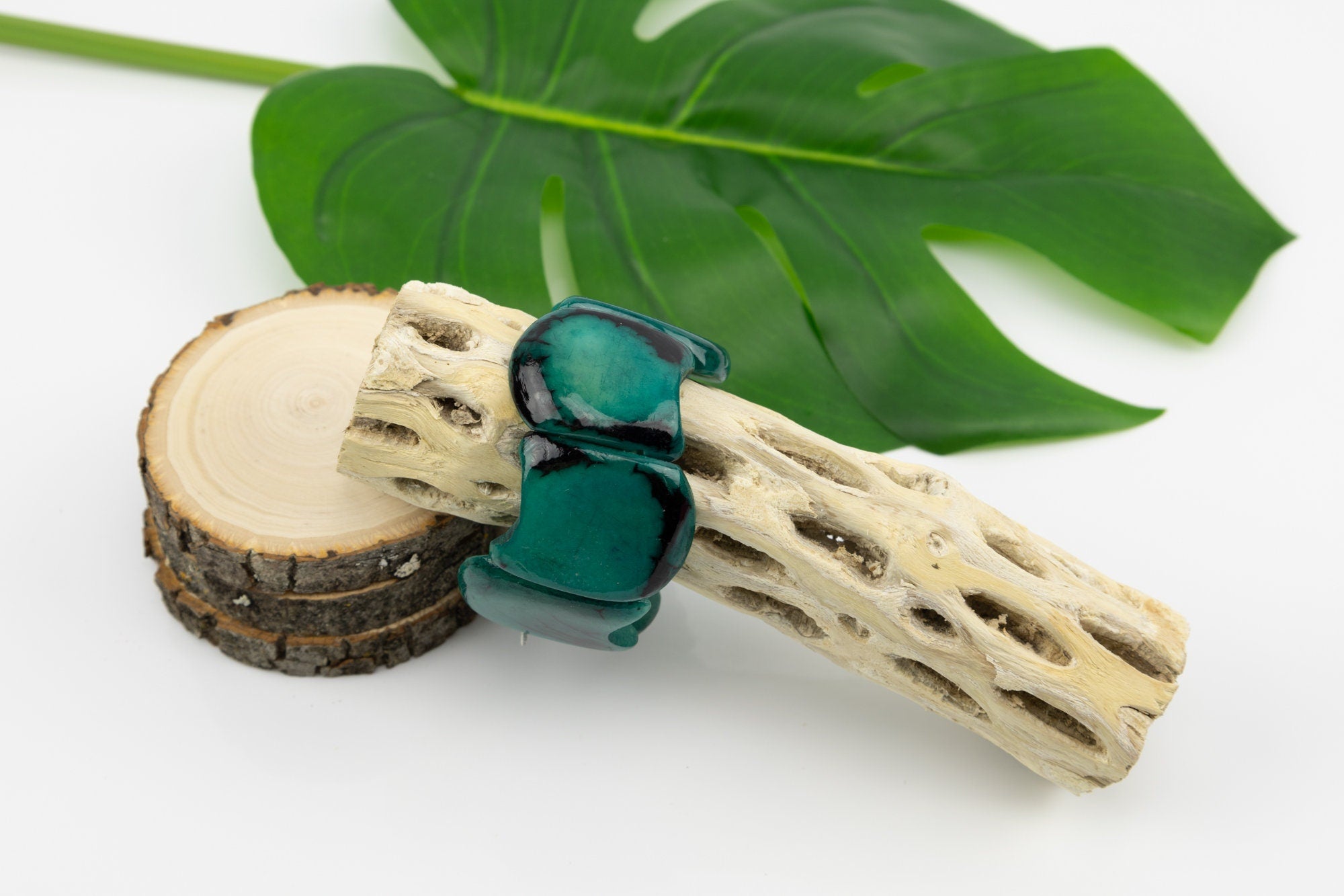 Classic Hand Made and Dyed Tagua Nut Bracelet Ecuador