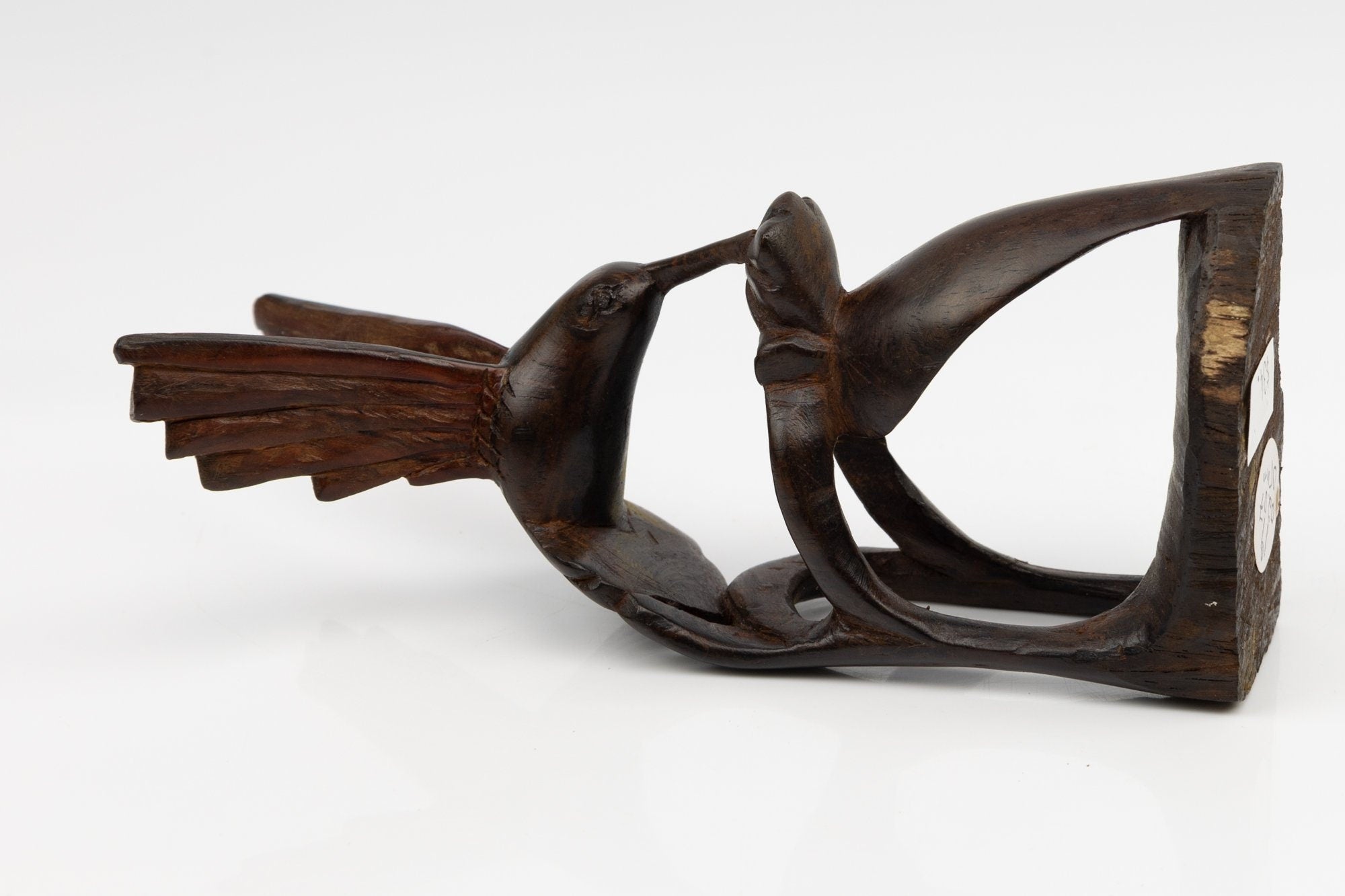 Hummingbird Hand Carved Cocobolo Wood Sculpture Made By Indigenous Artisans