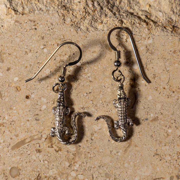 Sterling Silver Alligator Earrings