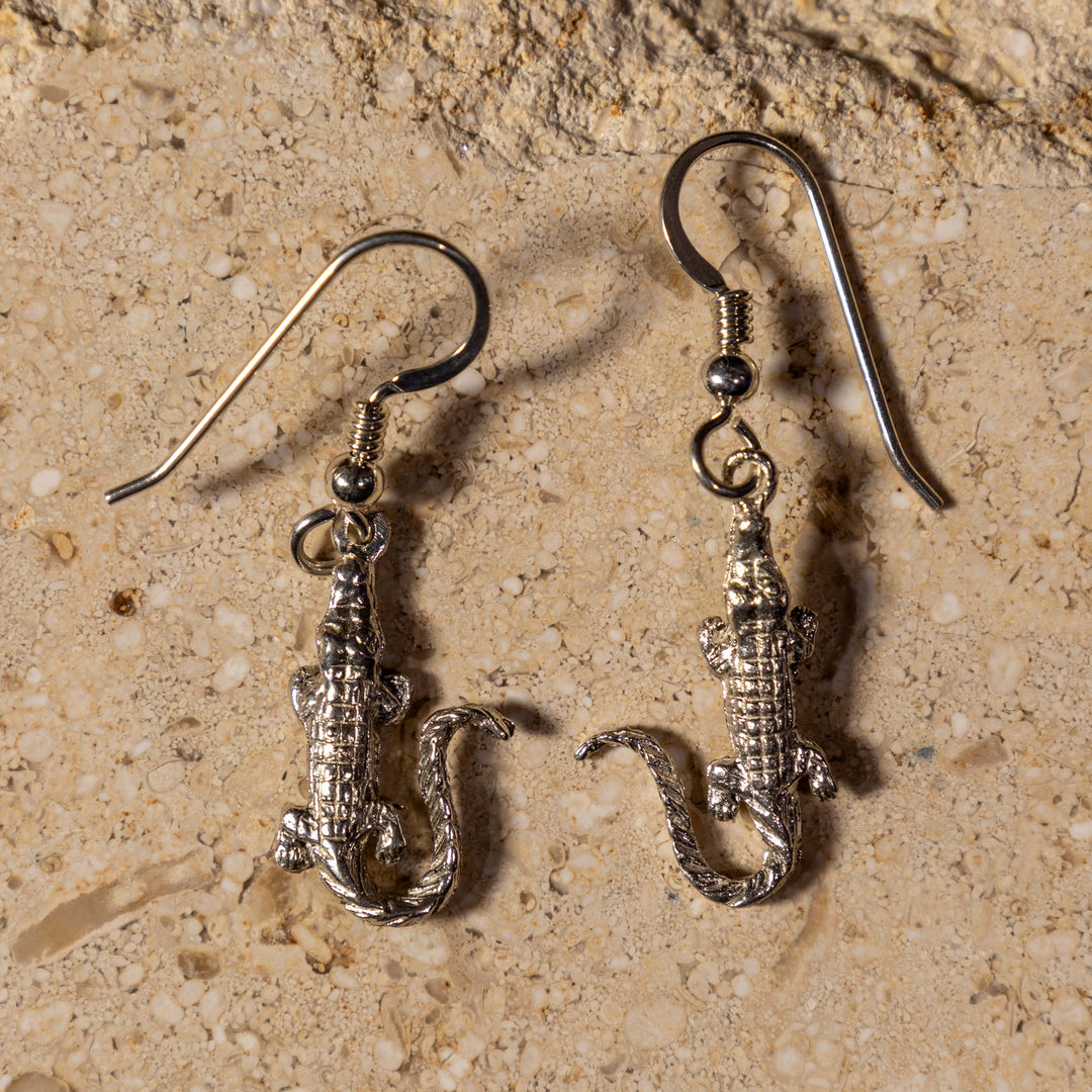 Sterling Silver Alligator Earrings