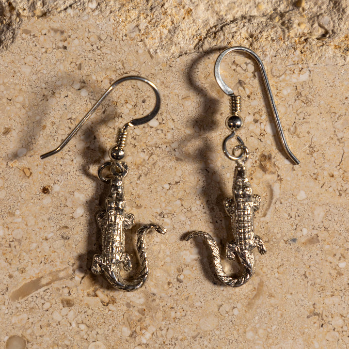 Sterling Silver Alligator Earrings