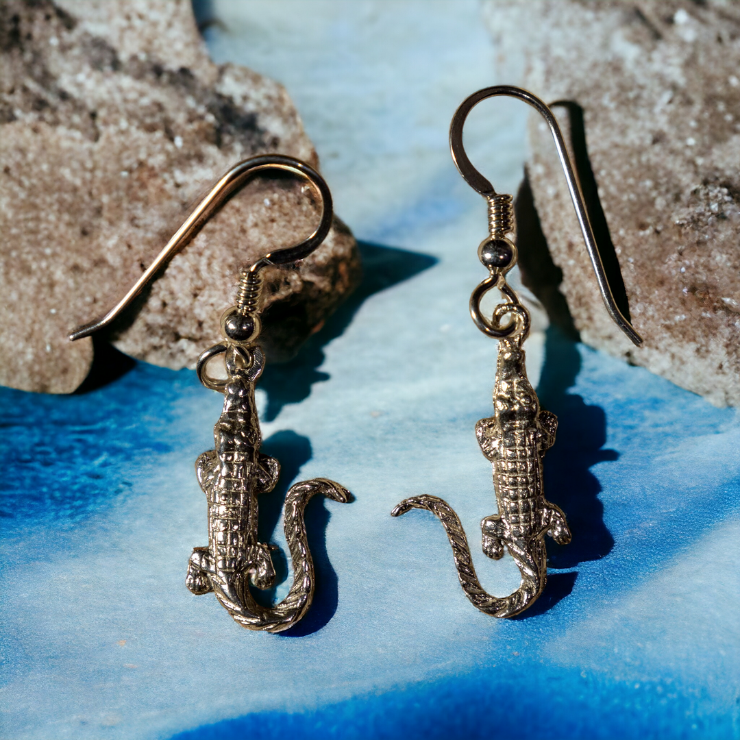 Sterling Silver Alligator Earrings