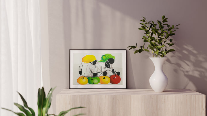 Haitian Painting Citrus Silhouettes