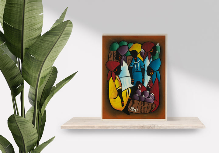 Haitian Painting Harvest Gathering