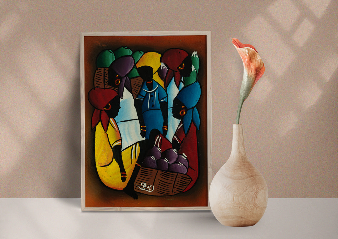 Haitian Painting Harvest Gathering