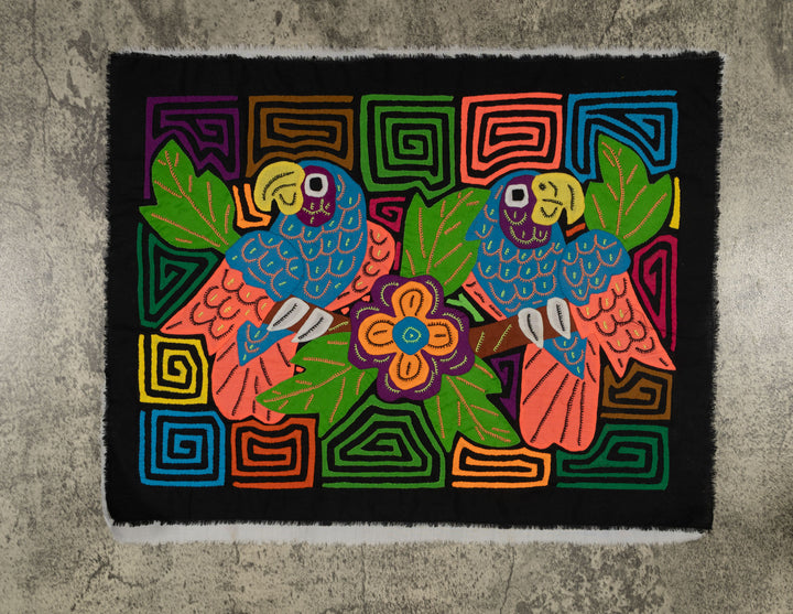 Fantasy Orange And Blue Two Parrot Bird Mola