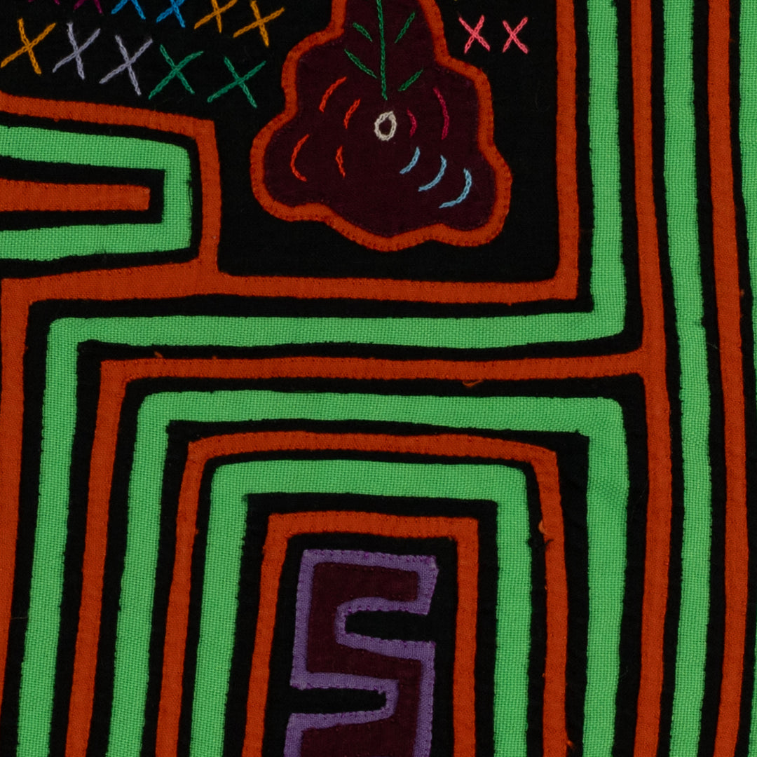 Orange And Green Twin Sister Mola