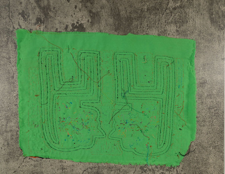 Orange And Green Twin Sister Mola