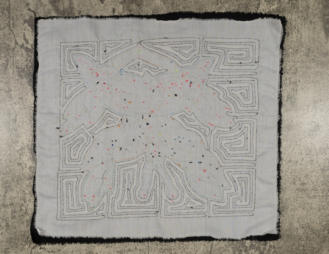 Fantasy Blue Orange And Yellow Happy Butterfly Mola