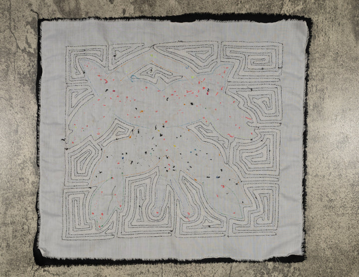 Fantasy Blue Orange And Yellow Happy Butterfly Mola