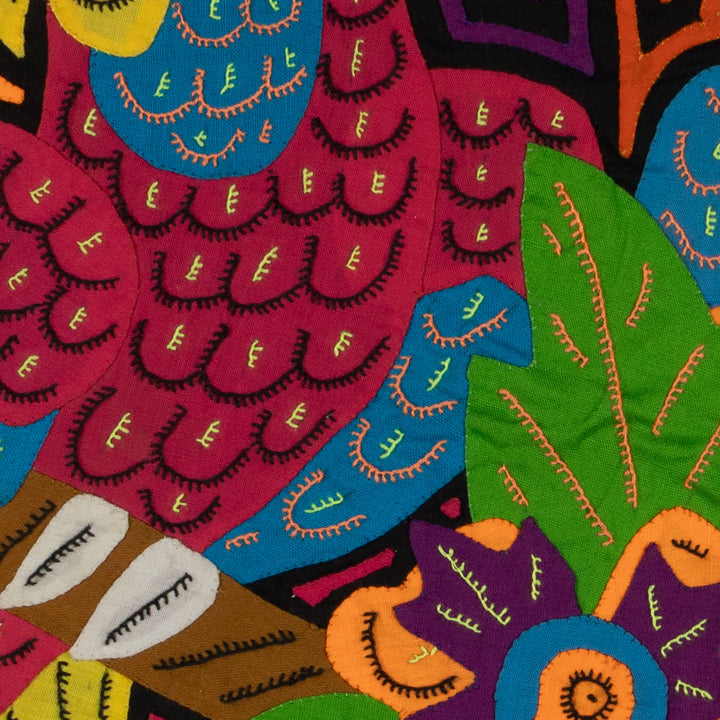 Parrot and Toucan with Flower Mola