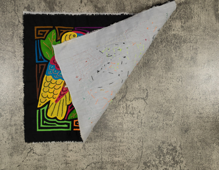 Parrot and Toucan with Flower Mola