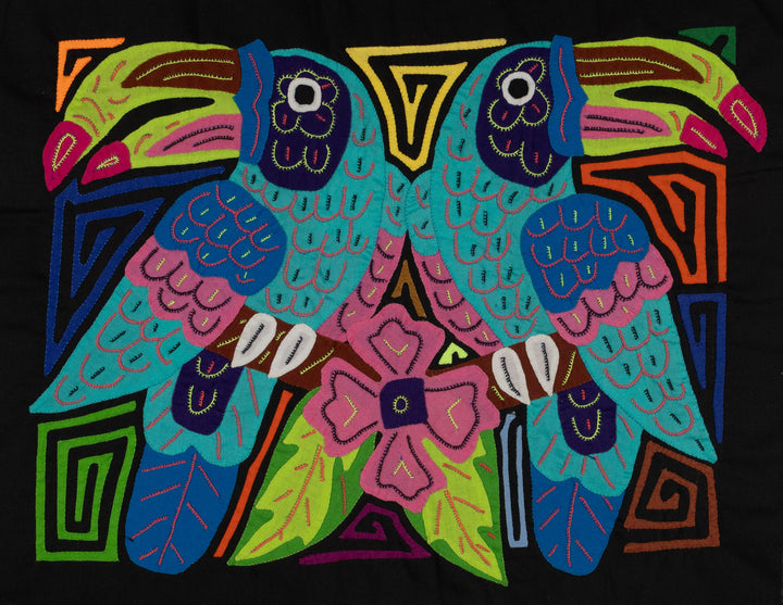 Fantasy Blue And Pink Two Toucan Bird Mola