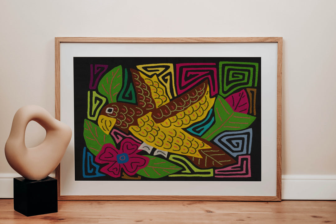 Fantasy Brown And Yellow Parrot Bird Mola