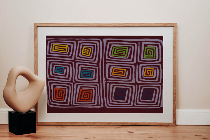 Traditional Burgundy And Gray Hollywood Squares Mola