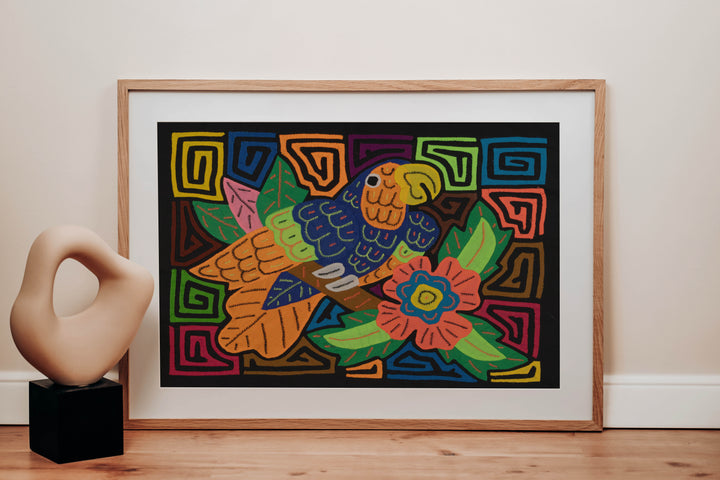 Fantasy Blue Orange Parrot Mola