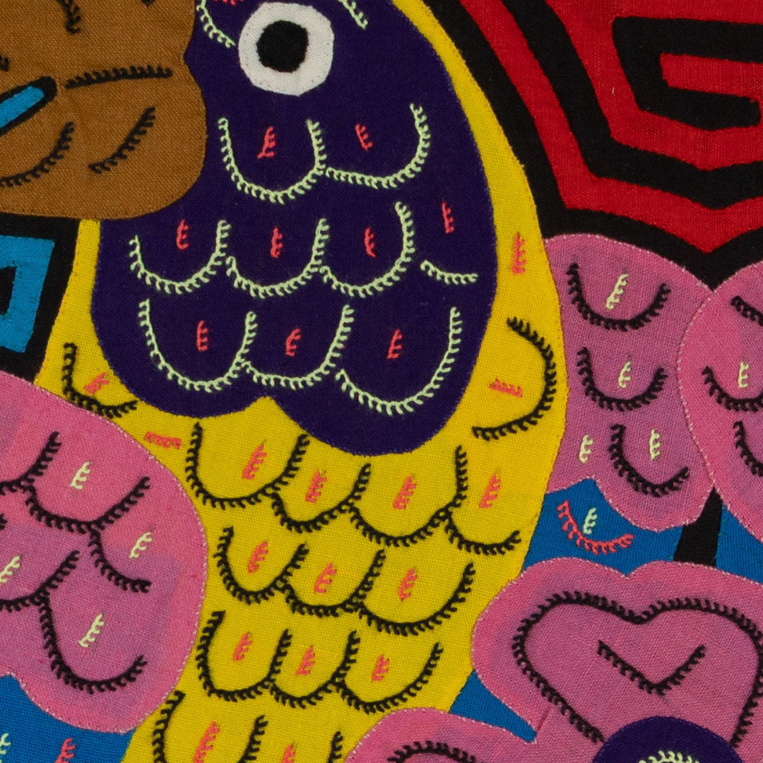 Fantasy Pink Yellow And Blue Two Toucan Oarrot Bird Mola