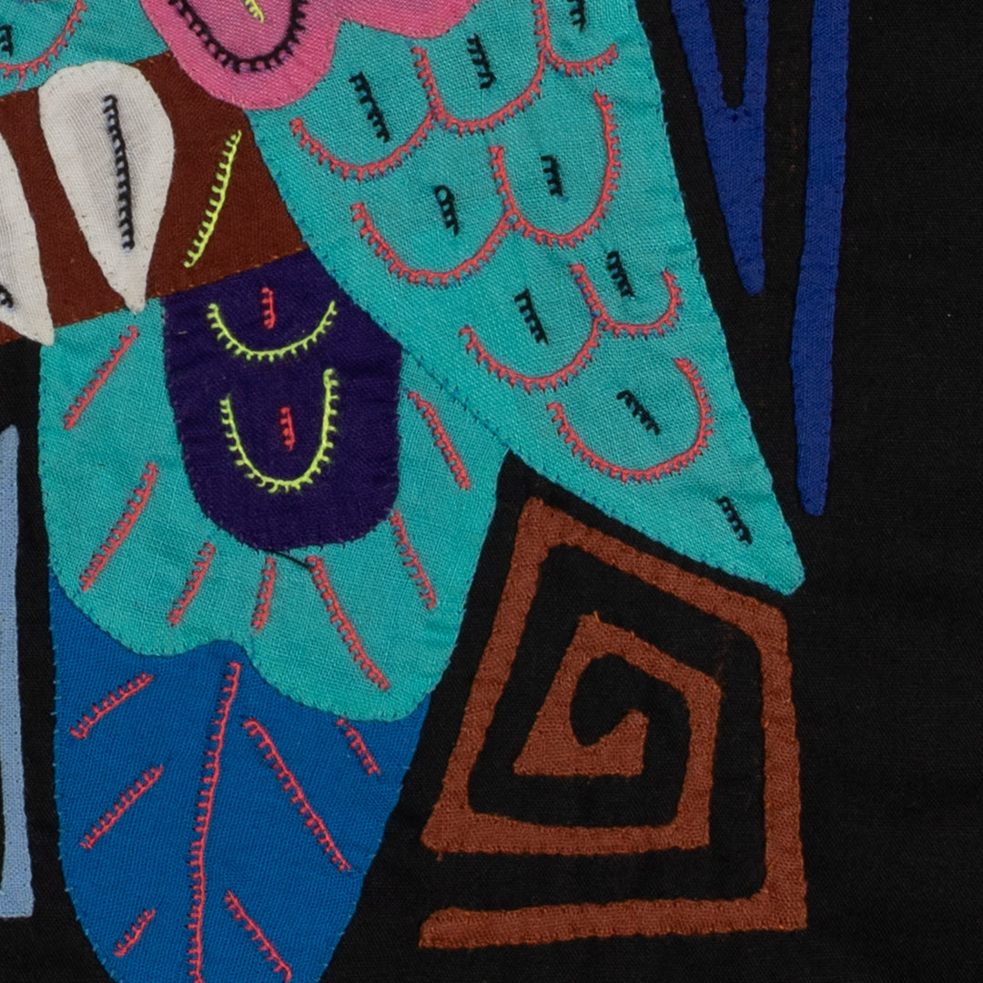 Fantasy Blue And Pink Two Toucan Bird Mola