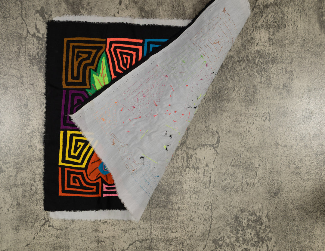 Red-lored Amazon Parrot with Flower Mola