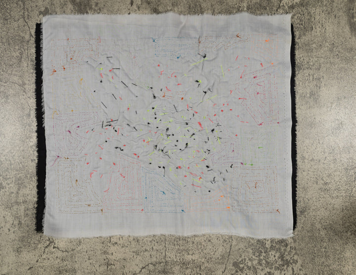 Red-lored Amazon Parrot with Flower Mola