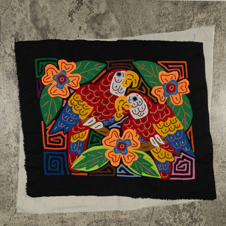 Fantasy Blue Red And Yellow Two Parrot Mola