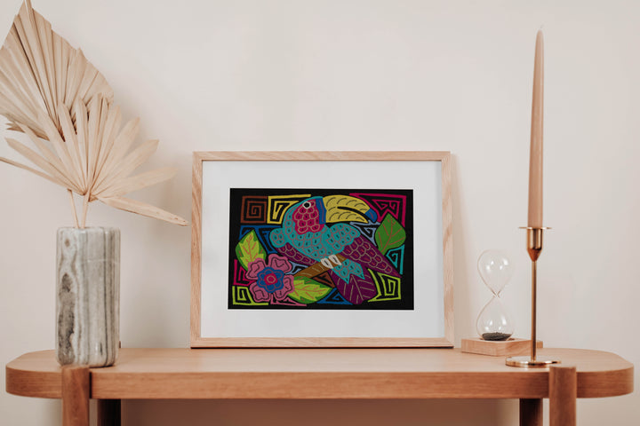 Fantasy Blue And Purple Toucan Bird Mola