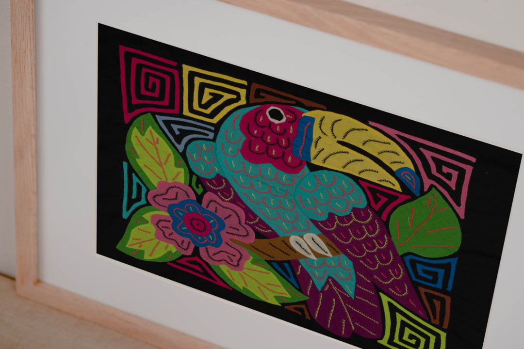 Fantasy Purple And Blue Toucan Parrot Bird Mola