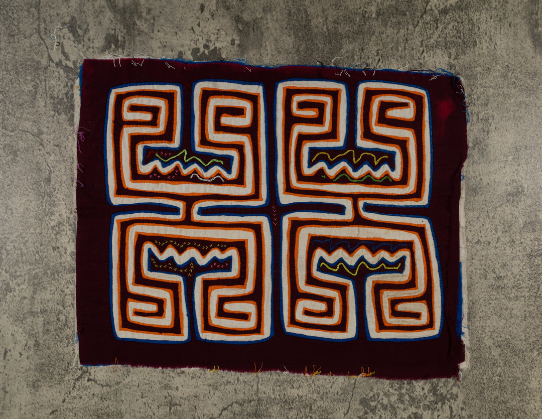 Maroon Orange And White Optical Illusion Mola