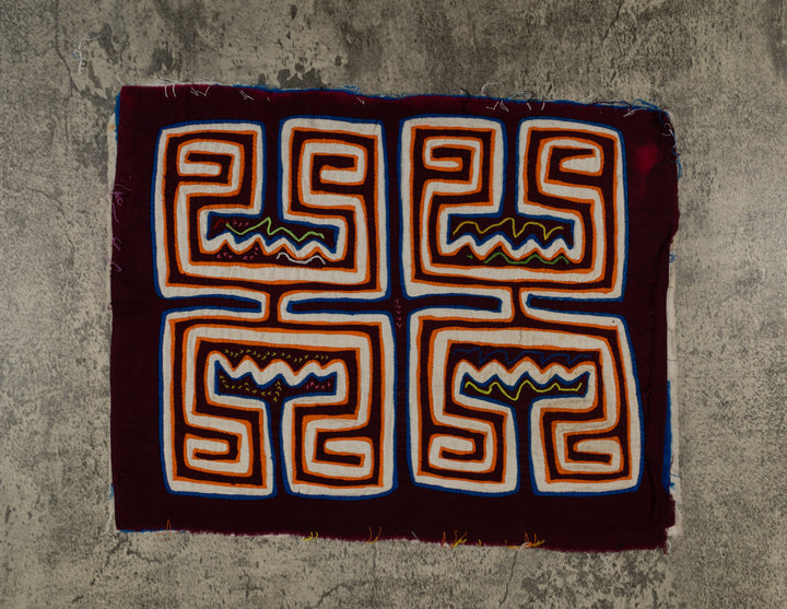 Maroon Orange And White Optical Illusion Mola