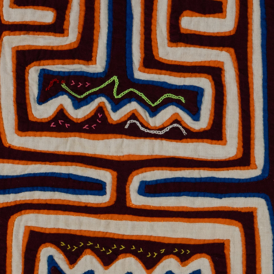 Maroon Orange And White Optical Illusion Mola